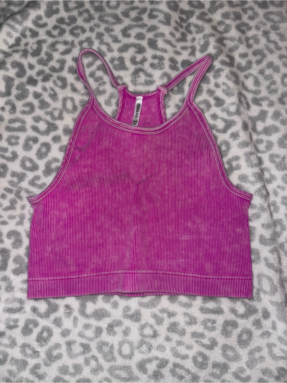 New Zenana  Ribbed Racerback Sports Bra Crop Top